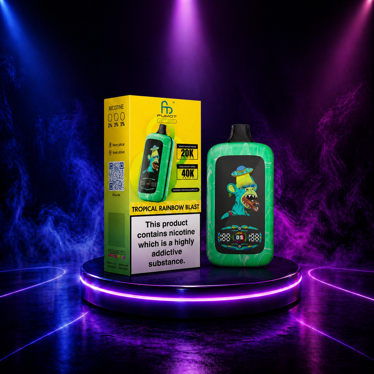 Fumot Digital Monkey 40K - vape com nicotina e 40000 puffs