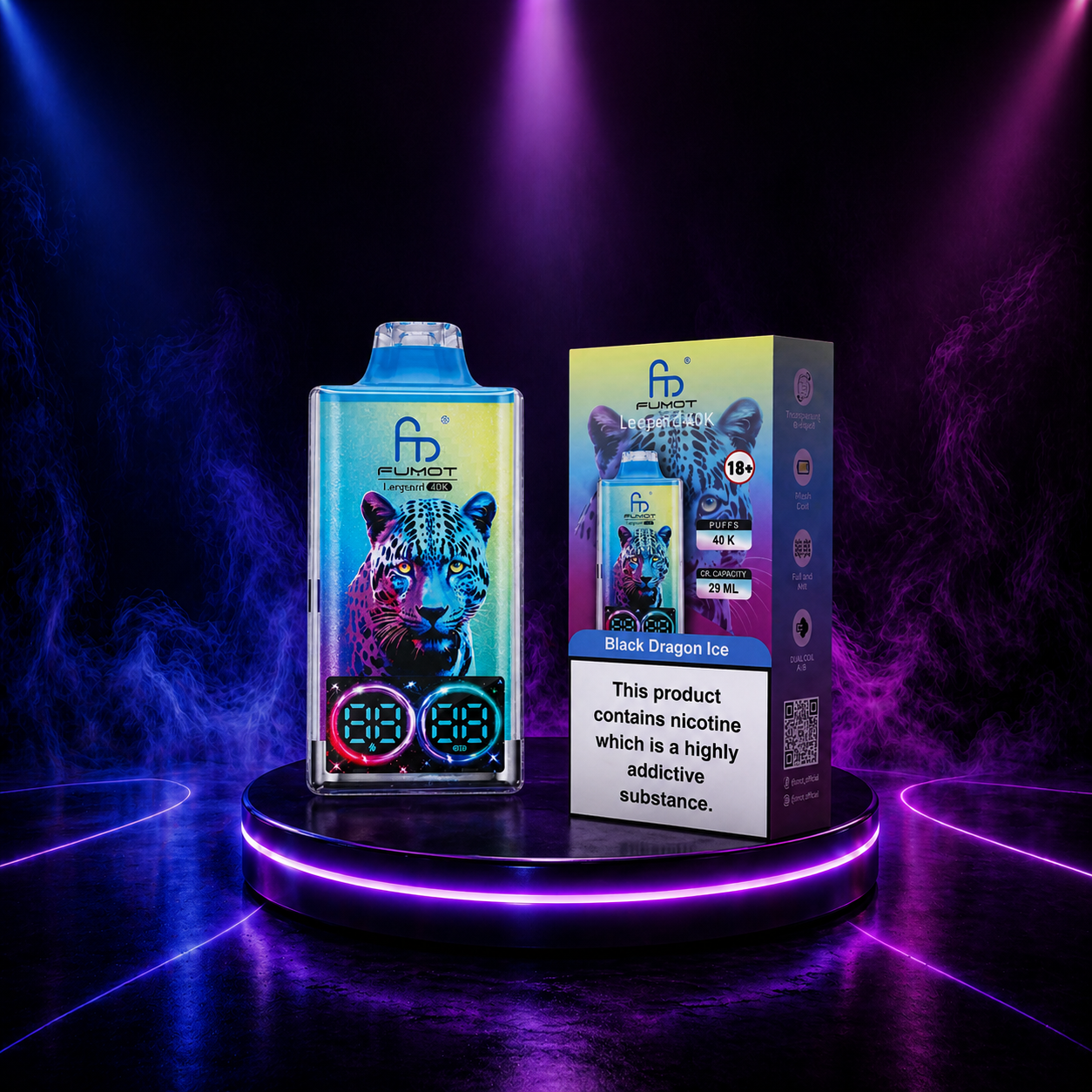 Fumot Leopard 40K - cigarro eletrónico descartável com grande autonomia