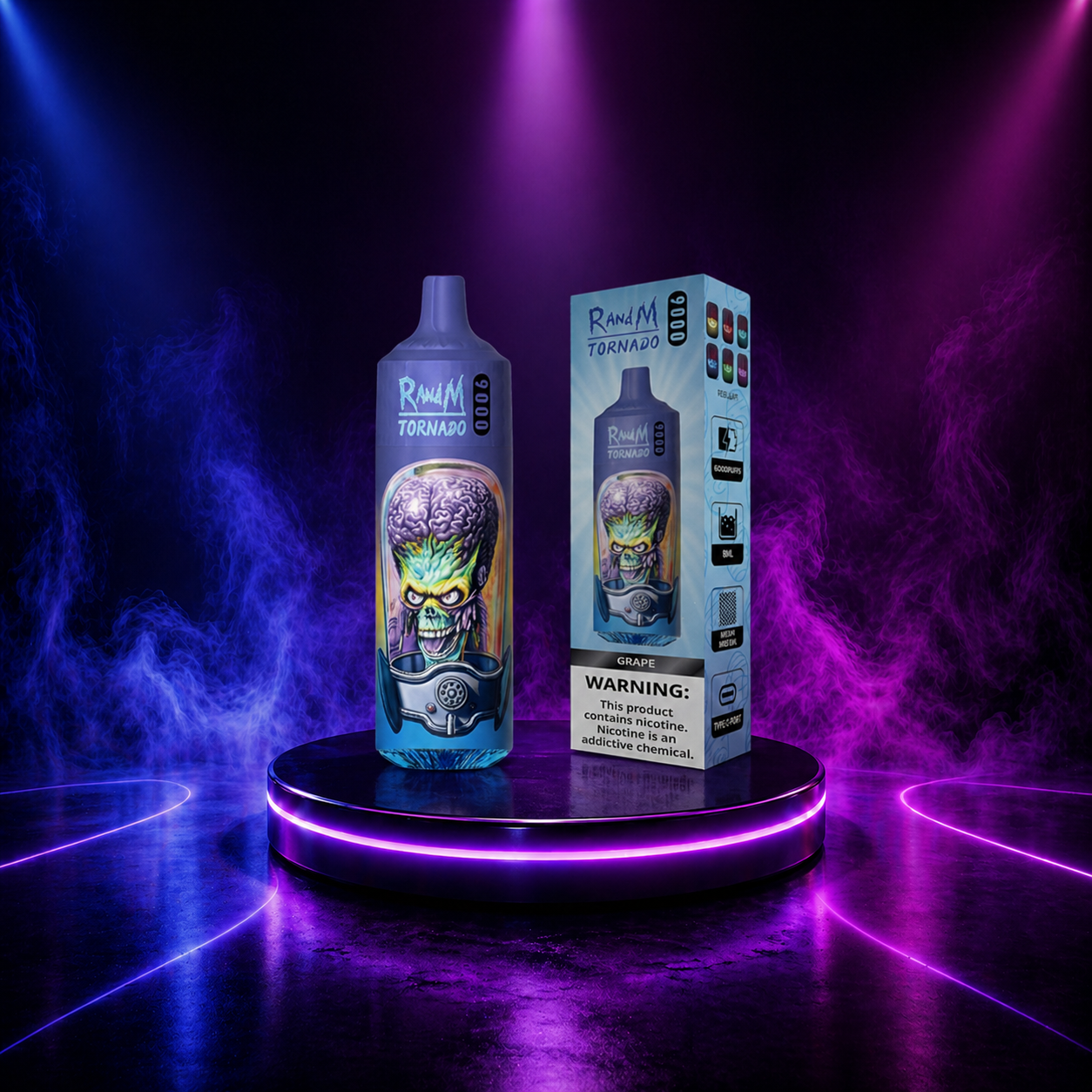RandM Tornado 9K - vape descartável com 9000 puffs e sabores de vape